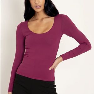 Blackmilk Matte Plum Long Sleeve Top